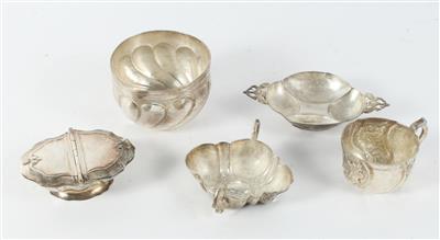 5 verschiedene Silber Gegenstände, - Antiquitäten