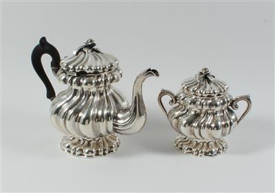 Pester Silber Teekanne und Zuckerdose, - Antiques