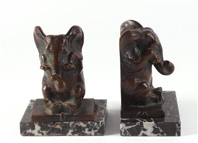 1 Paar Elefanten-Buchstützen - Antiquitäten