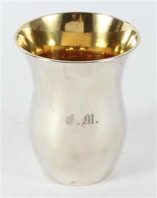 Augsburger Silber Becher mit Innenvergoldung, - Antiques