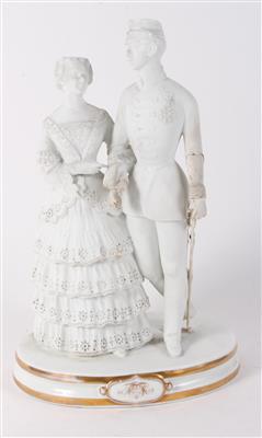 Kaiser Franz Joseph I. von Österreich und Kaiserin Elisabeth, - Porcelain