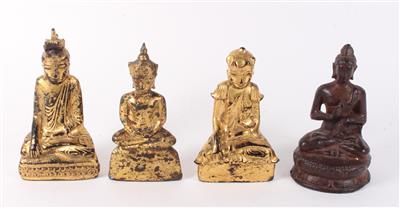 4 Buddhafiguren, - Antiques