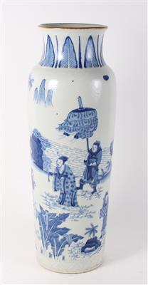 Blau-weiße Vase, - Antiquitäten