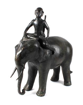 Elefant mit Reiter, - Antiquitäten