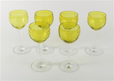 6 Rheinwein Gläser, - Stoviglie