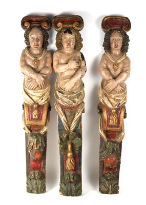 3 dekorative Hermen, - Antiquariato