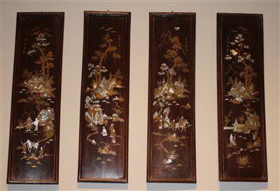 4 japanische Holzpaneele - Asiatica and Islamic Art
