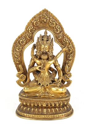 Bronzefigur des Vajrasattva mit Shakti, - Asiatica a umění islámský
