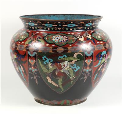 Großer Cloisonné Blumenübertopf - Asiatica a umění islámský