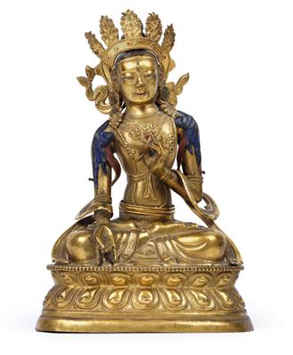 Repoussé-Figur der Sitatara, tibeto-chinesisch, 19. Jh. - Asiatica a umění islámský