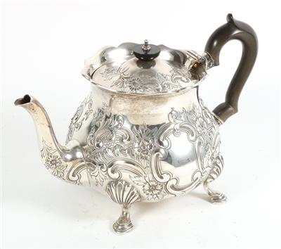 Londoner Silber Teekanne, - Ausgewählte Silberobjekte