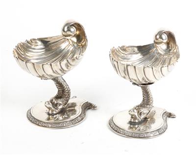 Paar Alt Wiener Silber Gewürzschälchen von 1823(?), - Silver objects