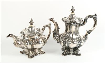 Silber Tee- und Kaffeekanne, - Ausgewählte Silberobjekte