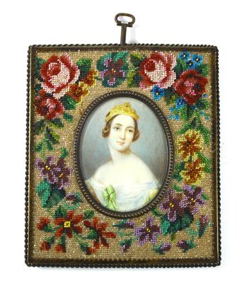 Biedermeier Porträt einer Dame mit Tiara, - Antiques
