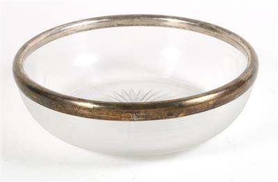 Prager Glasschale mit Silbermontierung, - Silver objects