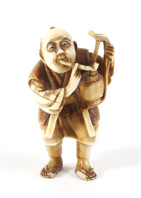 Netsuke eines Mannes mit Pfeife, Japan, Meiji Zeit, - Antiquitäten