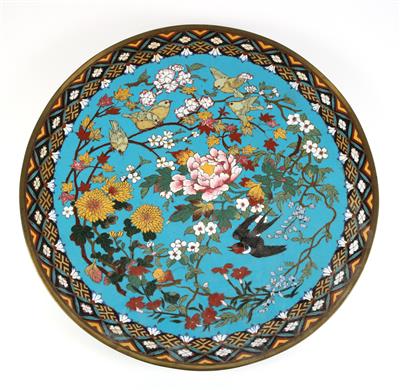 1 Paar Cloisonné Teller, Japan, Meiji Periode - Asiatica and Islamic Art