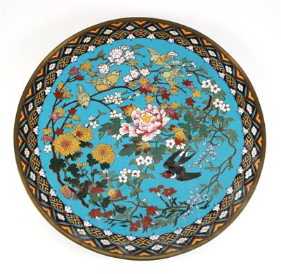 1 Paar Cloisonné Teller, Japan, Meiji Periode - Asiatika und islamische Kunst