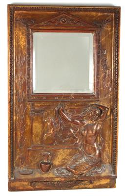 Angelo Comte de Courten, Wandspiegel mit Mädchenfigur, - Starožitnosti