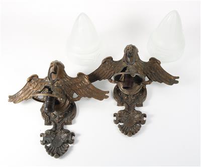 1 Paar Adler-Wandappliken, - Antiquariato