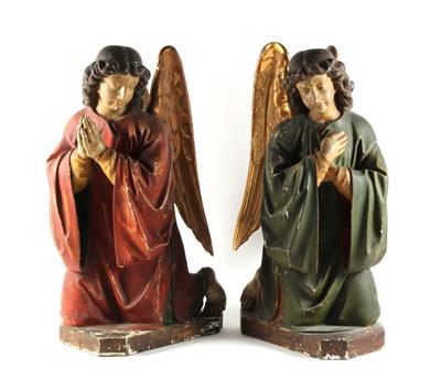 Paar knieende Engel, - Antiquitäten