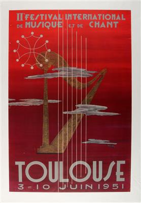 II' FESTIVAL INTERNATIONAL de MUSIQUE et de CHANT - TOULOUSE 1951 - Posters and Advertising Art