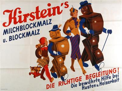 KIRSTEIN's MILCHBLOCKMALZ u. BLOCKMALZ - Plakate und Reklame