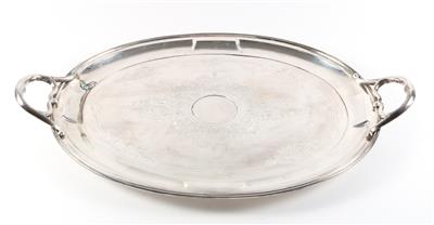 Wiener Silber Tablett mit Holzrost, - Silver objects