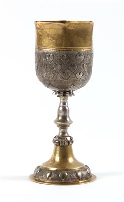 Pokal mit Herzdekor, - Antiques