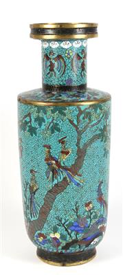 Cloisonné Rouleau Vase, China, Jiaqing Periode - Antiques