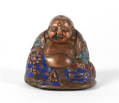 Champlevé Figur des Buddha, China, Qing Dynastie, - Antiques