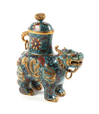 Cloisonné Räuchergefäß eines Qilin, - Antiques