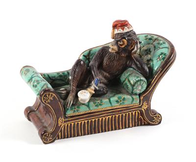 Tintenzeug in Form eines Affen auf Chaiselongue - Antiquariato