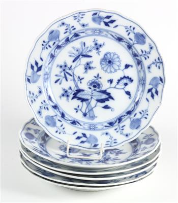 6 Meissen Zwiebelmuster Speiseteller - Antiquariato