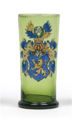 Stangenglas mit Wappen "von Funcke 1893", - Starožitnosti