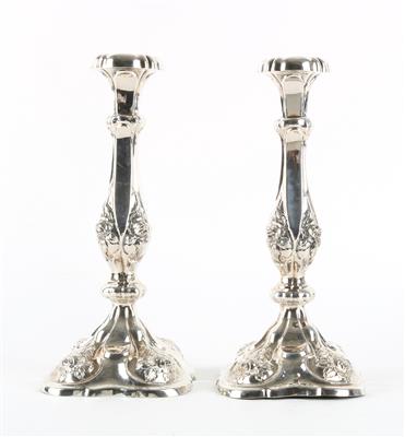 Paar Wiener Silber Kerzenleuchter von 1862, - Antiquitäten