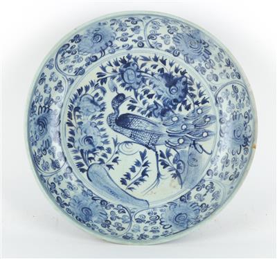 Blau weißer Teller, China, Ming Dynastie, Ende 15. Jh. - Asiatika