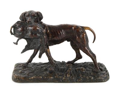 Jagdhund mit erlegter Ente, - Antiquariato