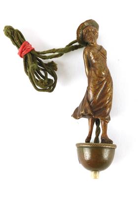 Schaltervorrichtung aus Bronze mit Frauenfigur - Antiquariato