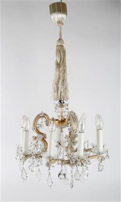 Glasluster in Kronenform, - Antiques