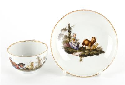 Teetasse mit Untertasse, - Antiquariato