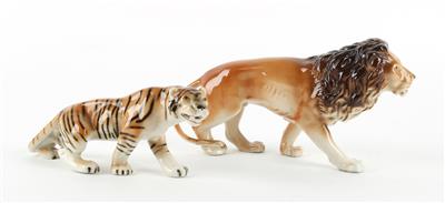 Tiger und Löwe, - Antiques