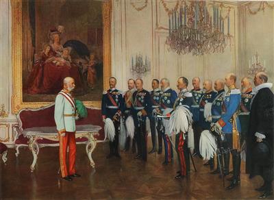 Kaiser Franz Joseph I. von österreich mit den deutschen Bundesfürsten Schönbrunn 7. Mai 1908", - Antiquitäten