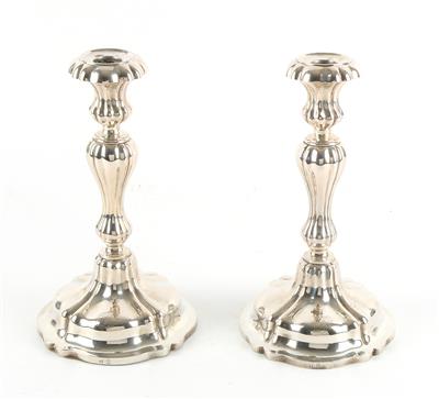 Paar Wiener Silber Kerzenleuchter von 1861, - Antiquitäten