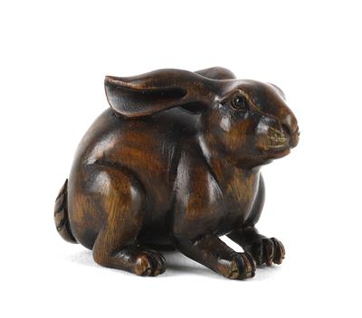 Netsuke eines Hasen, - Asiatika