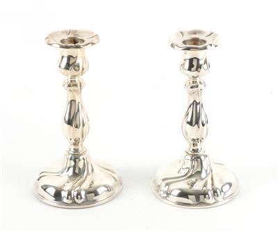 Paar deutsche Silber Kerzenleuchter, - Antiques