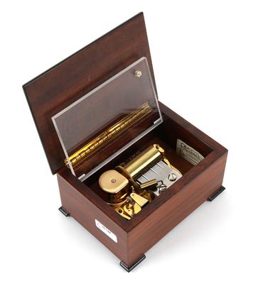 Musikspielwerk in intarsierter Holzkassette - Watches and antique scientific instruments