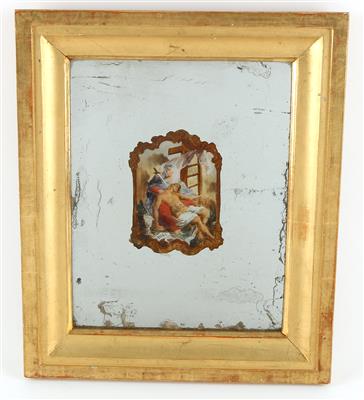 Spiegelhinterglasbild, Kreuzabnahme Christi, - Antiques