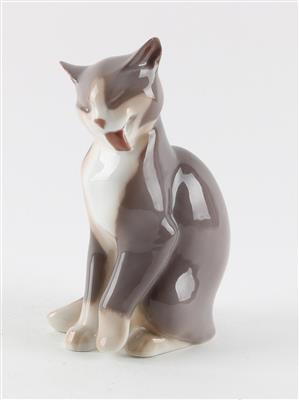 Sitzende Katze, - Antiques