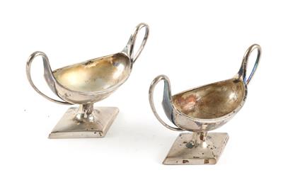 Paar Silber Gewürzschälchen, - Antiquitäten